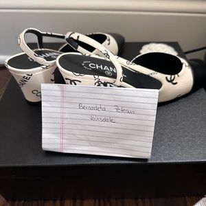 Chanel sling back 23p logo shoes